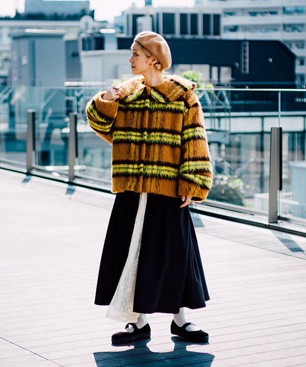 CAROLINA GLASER / シャギーチェック コート