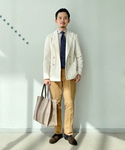 BEAMS F（ビームスF）ASCOT / ミニ ボーダー ニット ネクタイ（スーツ