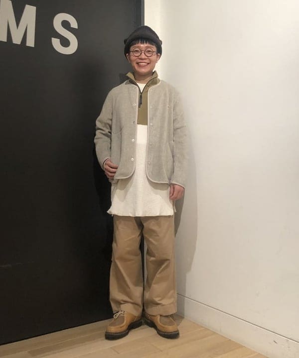 土田 達也さんの「BEAMS WOMEN｜DANTON / FLEECE COLLARLESS JACKET」を使ったコーディネート