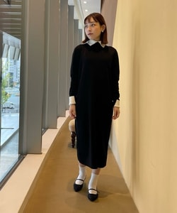 ROOM NO.8 BLACK / ニードル バイカラー カフス ドレス袖丈60