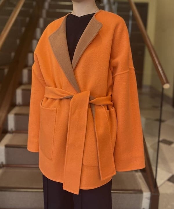 蒲原 捺美さんの「BEAMS WOMEN｜Demi-Luxe BEAMS / クルーネック ベルト付き リバーコート」を使ったコーディネート