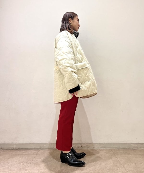 ちりこさんの「BEAMS WOMEN｜キルティング ノーカラー ブルゾン」を使ったコーディネート