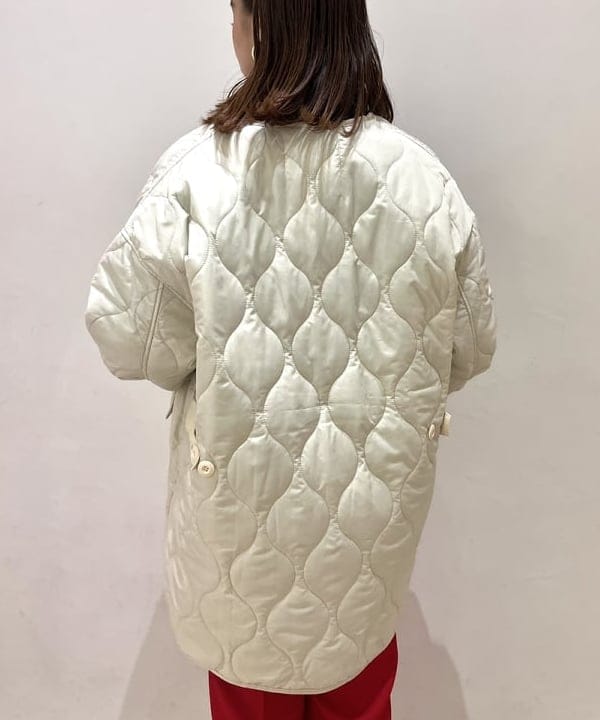 ちりこさんの「BEAMS WOMEN｜キルティング ノーカラー ブルゾン」を使ったコーディネート