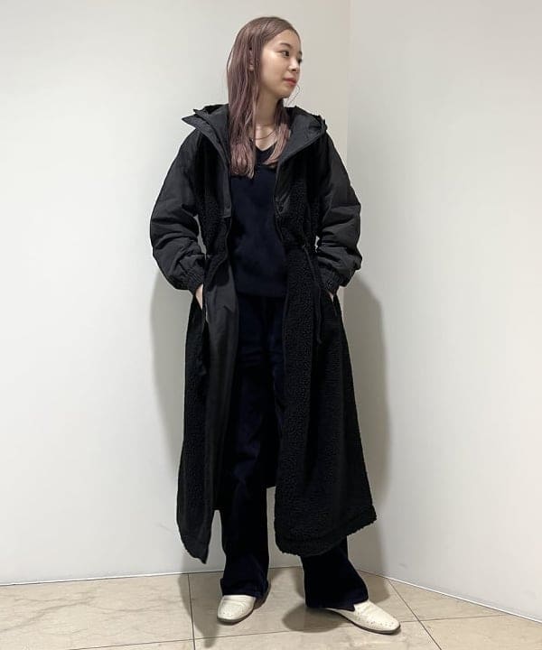袖丈60cmDemi-Luxe BEAMS キルトコンビ コート BLACK サイズ 36