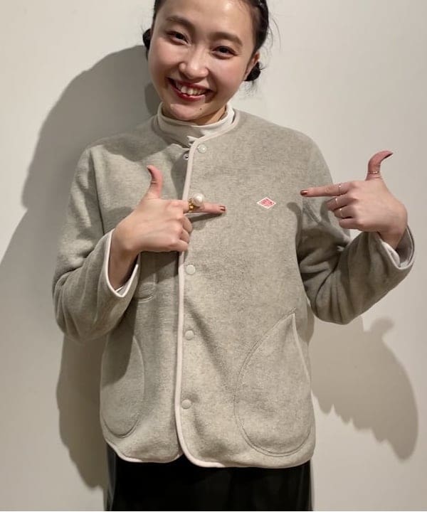 葛岡 七海さんの「BEAMS WOMEN｜DANTON / ノーカラー フリース ジャケット」を使ったコーディネート