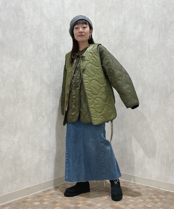 ハルキ　モモナさんの「BEAMS WOMEN｜キルティング ノーカラー ブルゾン」を使ったコーディネート