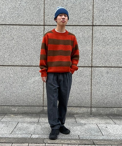 fennica（フェニカ）La Paz / STRIPE JACQURD CREW CREW SWEATER