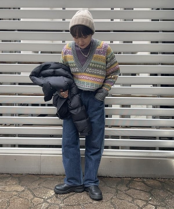 朱華さんの「BEAMS WOMEN｜BEAMS PLUS / カシミヤ リブ ニットキャップ」を使ったコーディネート