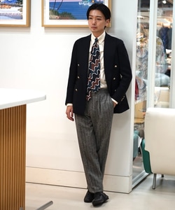 BEAMS F（ビームスF）GTA / SERGIO ヘリンボーン 1プリーツ