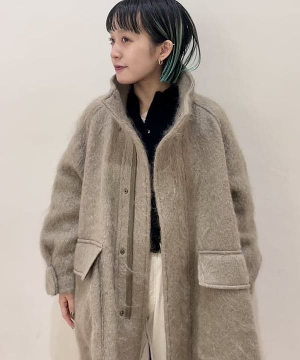 新品】UNDECORATED WOOL BOACOAT