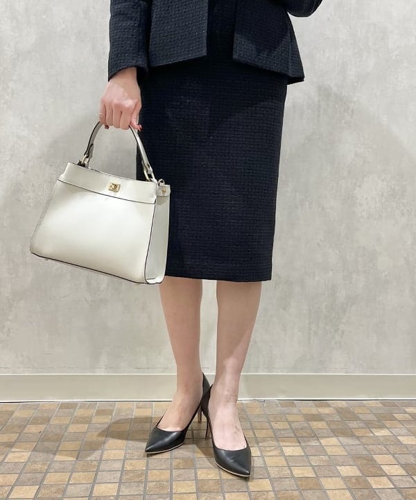 カワライさんの「BEAMS WOMEN｜Demi-Luxe BEAMS / ストレッチ ツイード タイトスカート 23FO」を使ったコーディネート