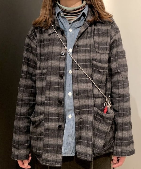 みかみさんの「BEAMS WOMEN｜BUZZ RICKSON'S / 別注 シャンブレー ロングスリーブ シャツ」を使ったコーディネート