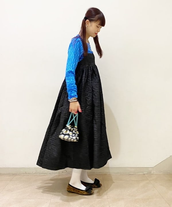 りかちょび/岸本梨佳さんの「BEAMS WOMEN｜SEPTEMBER MOON / リボン バレエシューズ レオパード」を使ったコーディネート