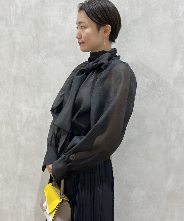 SANOさんの「BEAMS WOMEN｜オーガンジー リボンブラウス」を使ったコーディネート