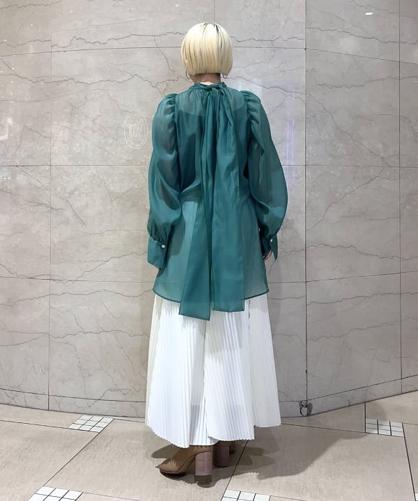 shirakiさんの「BEAMS WOMEN｜オーガンジー リボンブラウス」を使ったコーディネート