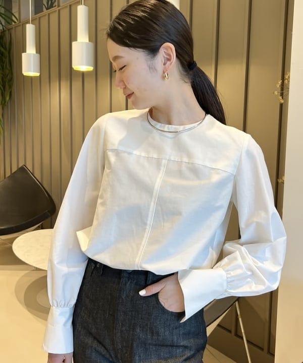 隈元 楓さんの「BEAMS WOMEN｜AK+1 / シルクコットン ブラウス」を使ったコーディネート