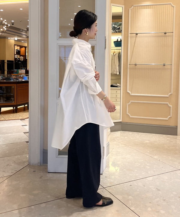 蒲原 捺美さんの「BEAMS WOMEN｜AK+1 / コットン オーバーサイズ シャツ」を使ったコーディネート