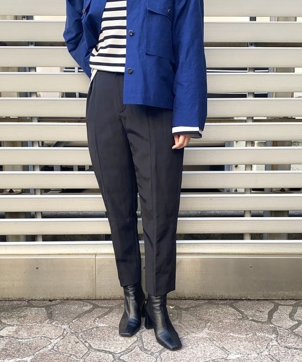 千田 静香さんの「BEAMS WOMEN｜AUBERGE / ウール BIG CHARLOTTE ボーダーカットソー」を使ったコーディネート