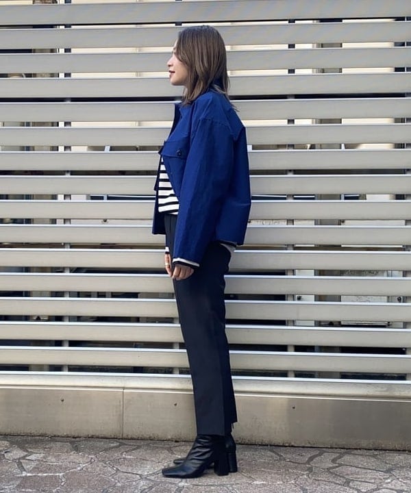 千田 静香さんの「BEAMS WOMEN｜AUBERGE / ウール BIG CHARLOTTE ボーダーカットソー」を使ったコーディネート