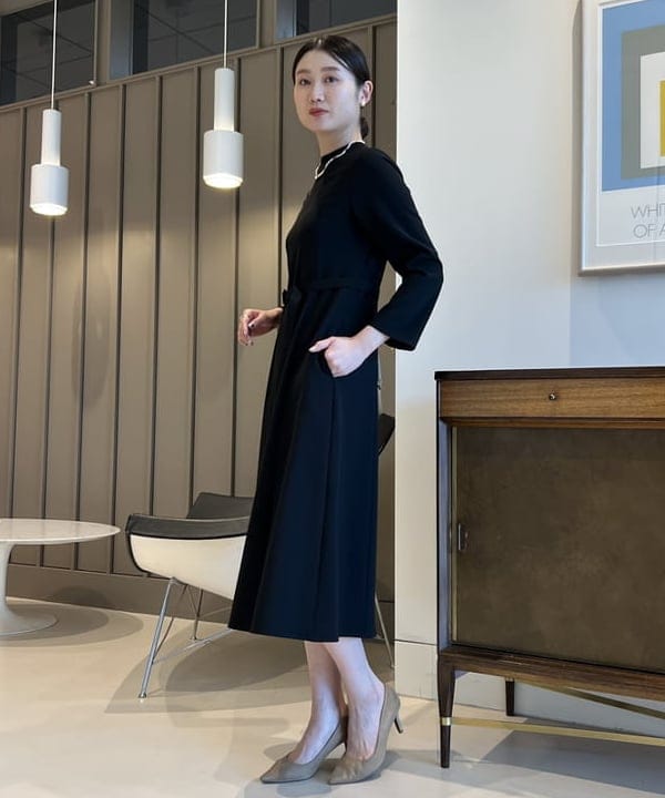 隈元 楓さんの「BEAMS WOMEN｜トリアセ ベルト付きドレス＊」を使ったコーディネート