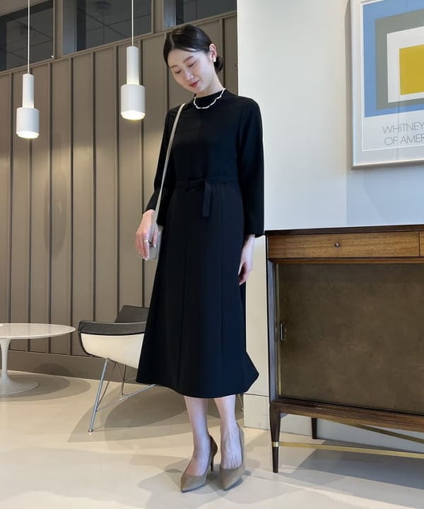 隈元 楓さんの「BEAMS WOMEN｜トリアセ ベルト付きドレス＊」を使ったコーディネート