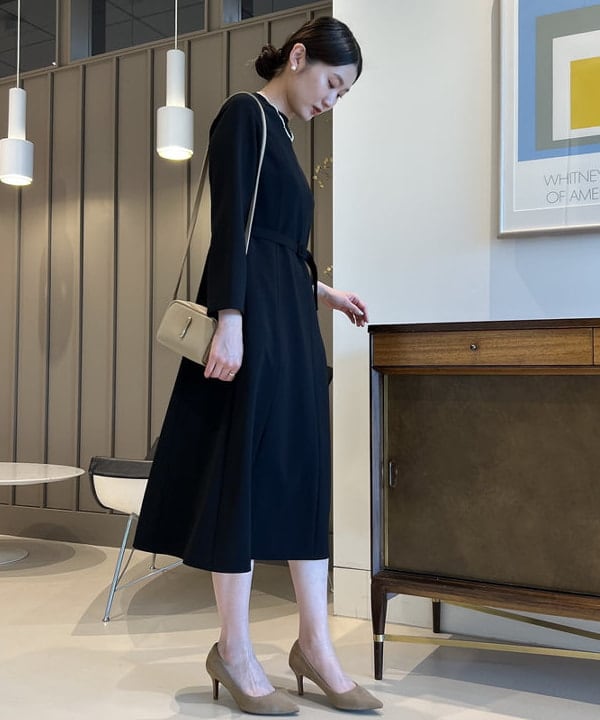 隈元 楓さんの「BEAMS WOMEN｜トリアセ ベルト付きドレス＊」を使ったコーディネート