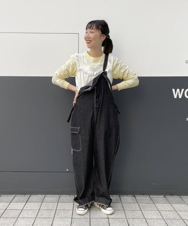 おのすさんの「BEAMS WOMEN｜BEAMS BOY / ビッグ ワーク オーバーオール」を使ったコーディネート