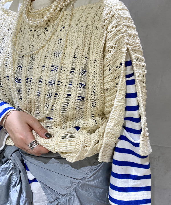 吉野 多恵さんの「BEAMS WOMEN｜ナバルボーダー ビッグ ボートネック カットソー」を使ったコーディネート