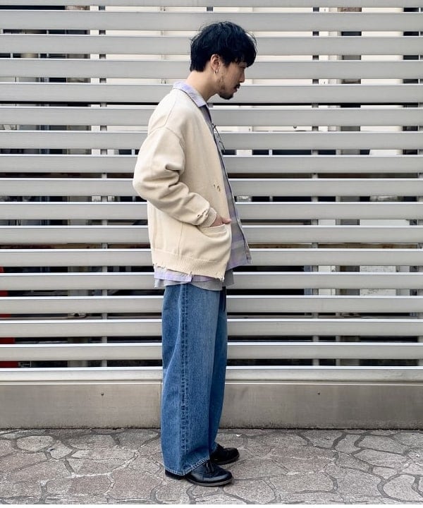 佐々木 祐太さんの「BEAMS WOMEN｜BEAMS / 7ゲージ ダメージ カーディガン」を使ったコーディネート