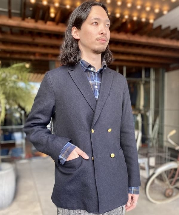 りゅうりゅうさんの「BEAMS WOMEN｜BEAMS PLUS / 4B Double Breasted Blazer Wool」を使ったコーディネート