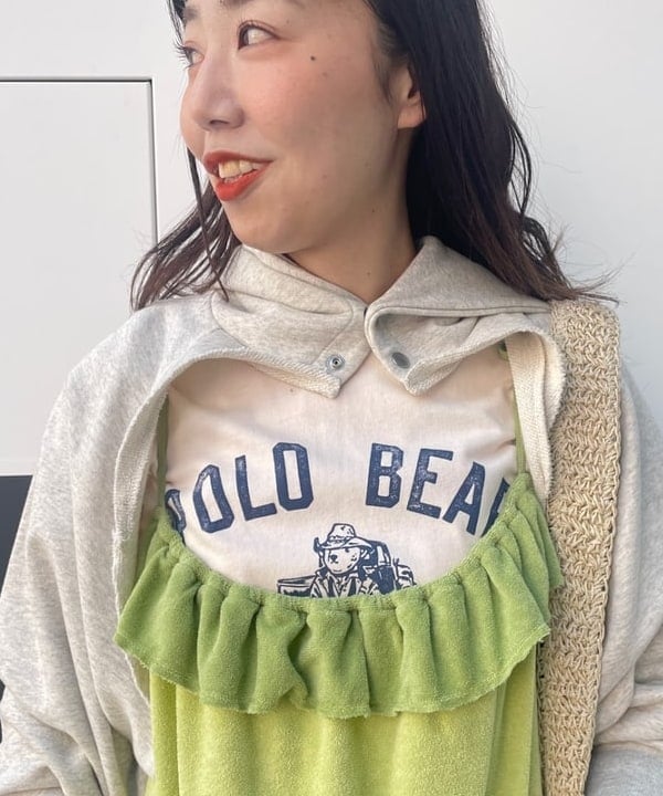 おのすさんの「BEAMS WOMEN｜BEAMS BOY / パイル キャミ ワンピース」を使ったコーディネート