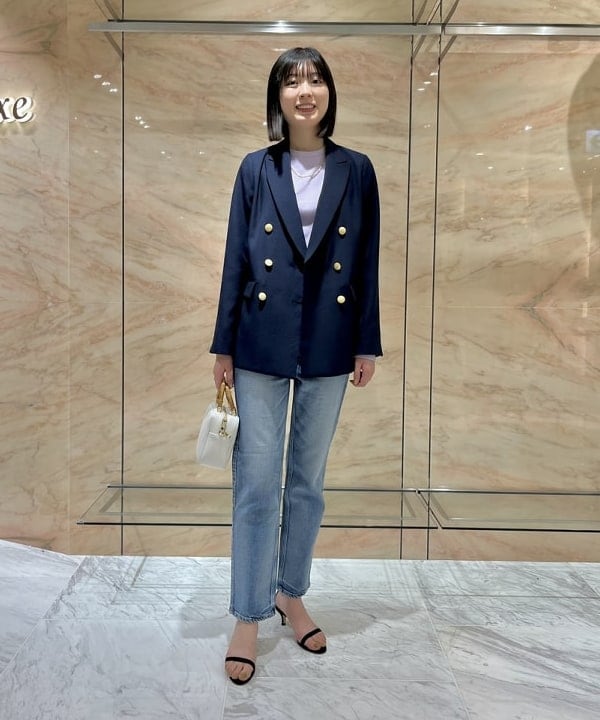 山田 千遥さんの「BEAMS WOMEN｜upper hights / THE LIPSTICKⅡ デニムパンツ」を使ったコーディネート
