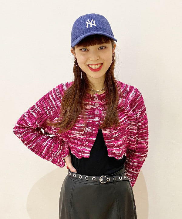 りかちょび/岸本梨佳さんの「BEAMS WOMEN｜BEAMS BOY / カスリ ニット カーディガン」を使ったコーディネート