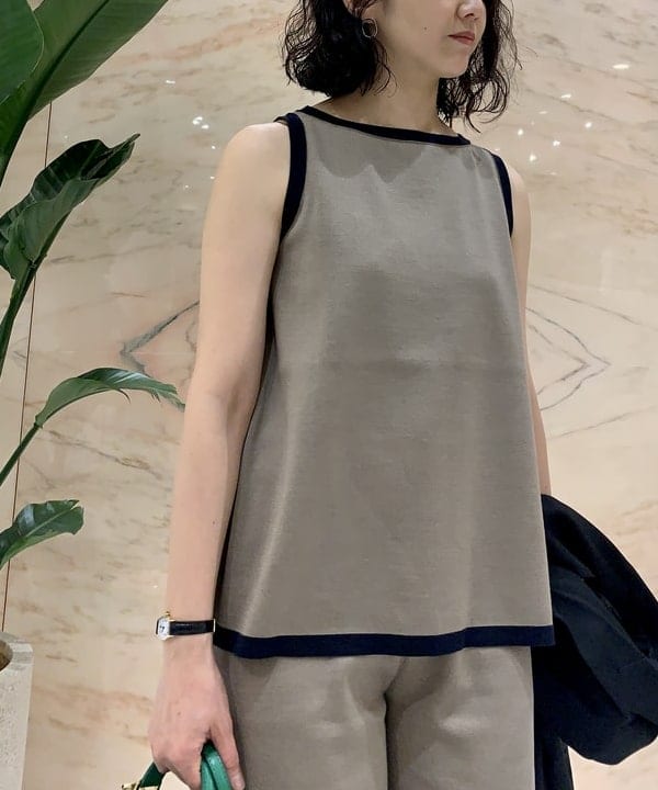 松元 晴佳さんの「BEAMS WOMEN｜CHRISTIAN VILLA × Demi-Luxe BEAMS / 別注 ストロー バニティーバッグ」を使ったコーディネート