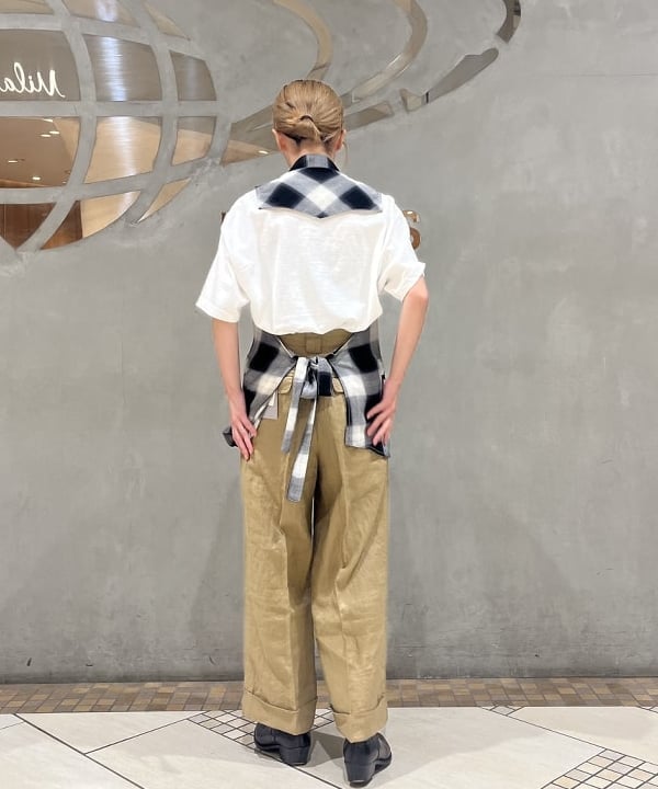 サワイさんの「BEAMS WOMEN｜BEAMS BOY / オンブレチェック ウエスタンシャツ ベスト」を使ったコーディネート