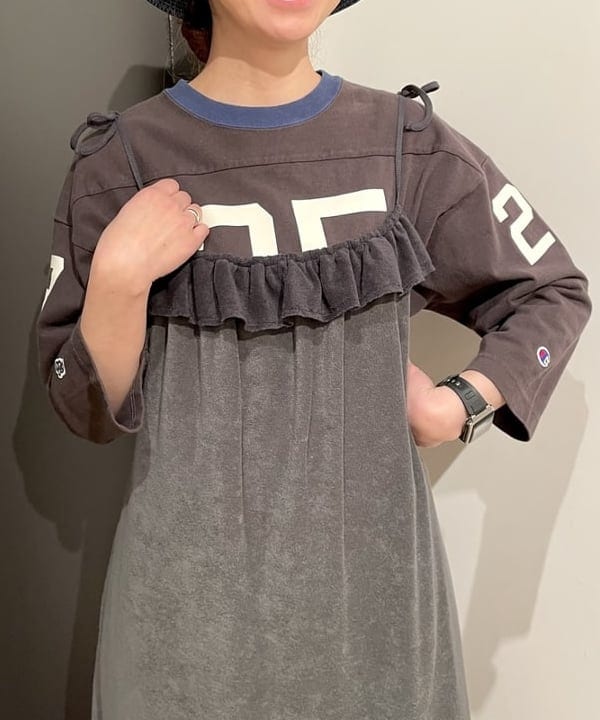 みかみさんの「BEAMS WOMEN｜BEAMS BOY / パイル キャミ ワンピース」を使ったコーディネート