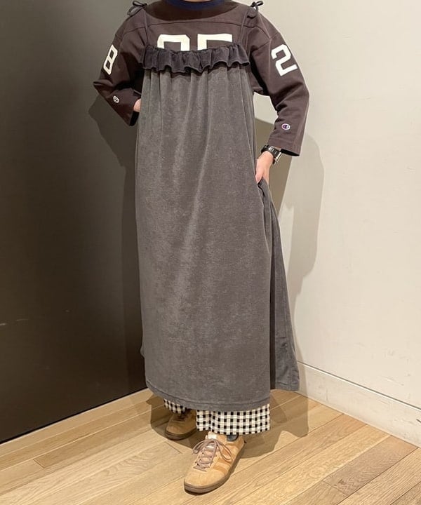 みかみさんの「BEAMS WOMEN｜BEAMS BOY / パイル キャミ ワンピース」を使ったコーディネート