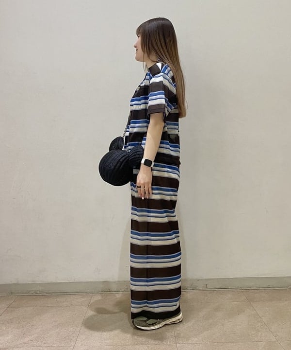 木村 海侑さんの「BEAMS WOMEN｜maturely / Sheer Border Open Collar Shirt」を使ったコーディネート