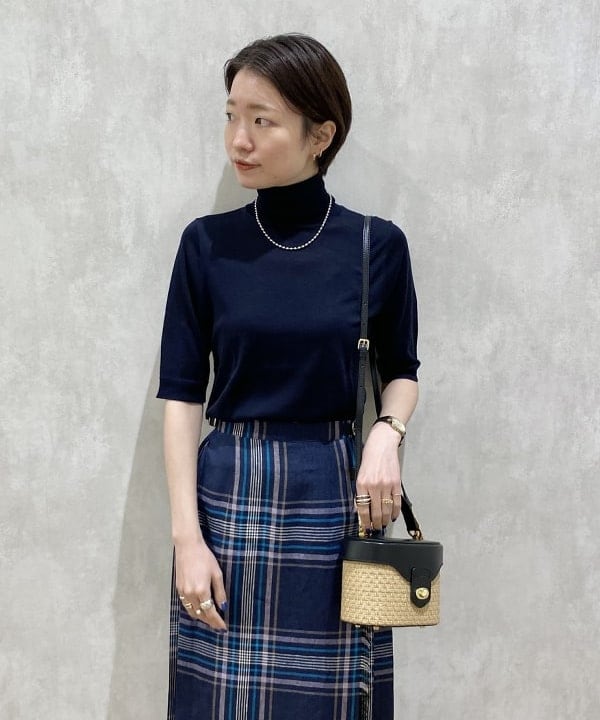 SANOさんの「BEAMS WOMEN｜CHRISTIAN VILLA × Demi-Luxe BEAMS / 別注 ストロー バニティーバッグ」を使ったコーディネート