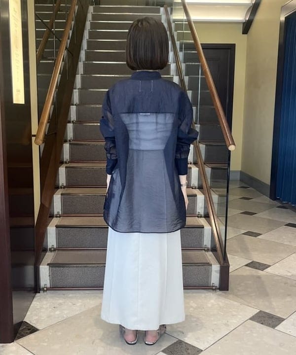 蒲原 捺美さんの「BEAMS WOMEN｜AK+1 / シアー ポケット シャツ」を使ったコーディネート