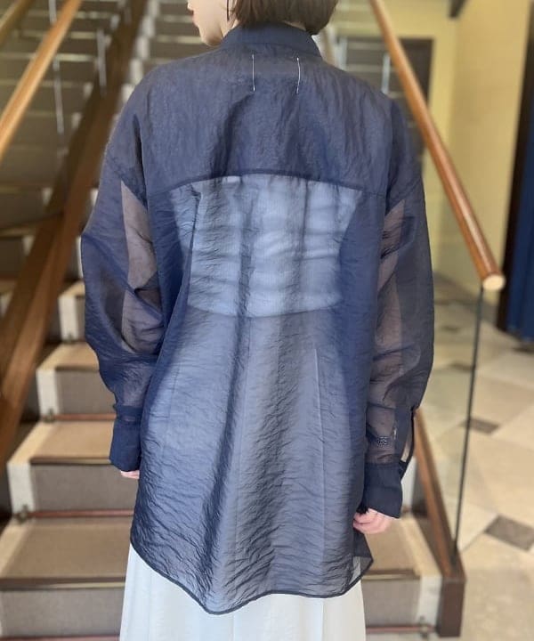 蒲原 捺美さんの「BEAMS WOMEN｜AK+1 / シアー ポケット シャツ」を使ったコーディネート