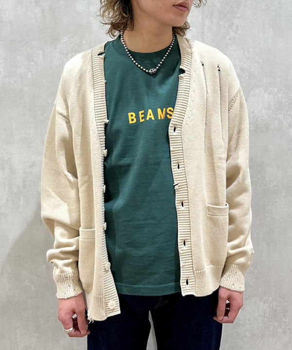 トラ吉さんの「BEAMS WOMEN｜BEAMS / 7ゲージ ダメージ カーディガン」を使ったコーディネート