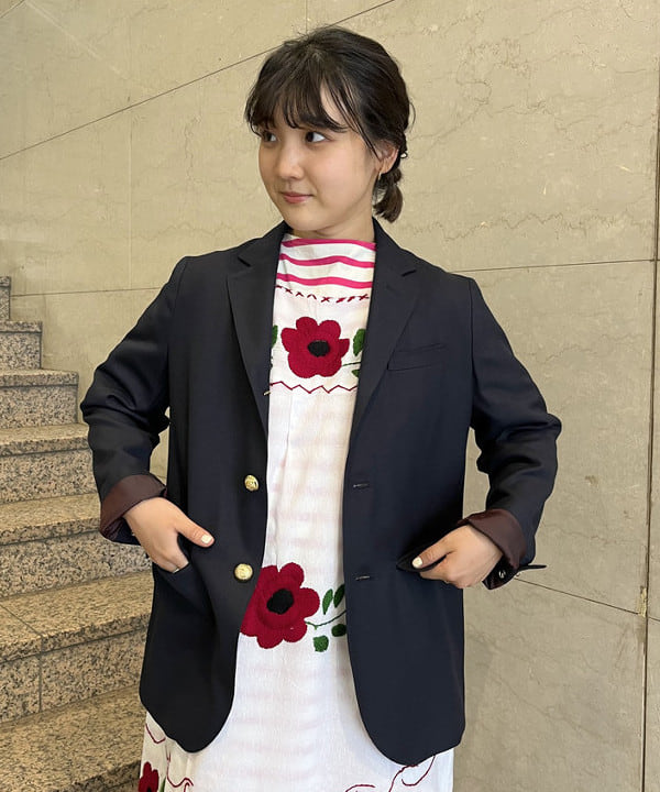 るーたまさんの「BEAMS WOMEN｜BEAMS BOY / ポリエステル ウール 3ボタン ブレザー」を使ったコーディネート