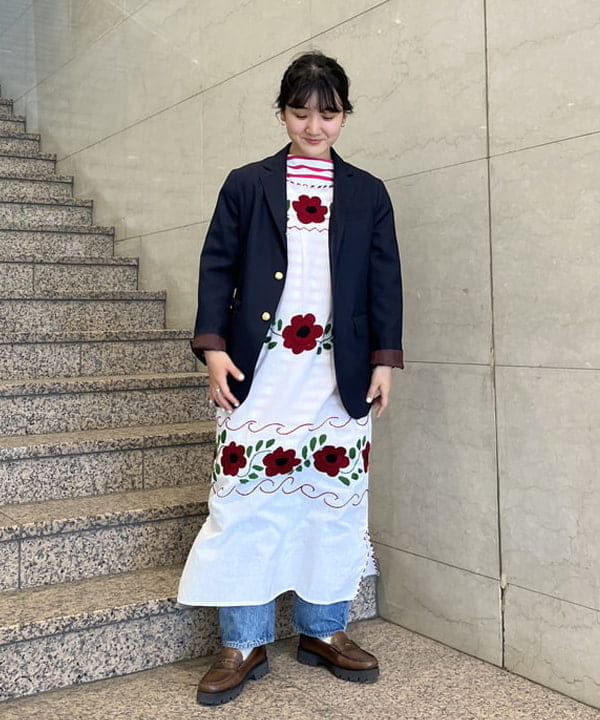 るーたまさんの「BEAMS WOMEN｜BEAMS BOY / ポリエステル ウール 3ボタン ブレザー」を使ったコーディネート
