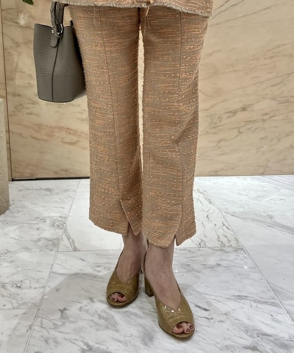 松元 晴佳さんの「BEAMS WOMEN｜Demi-Luxe BEAMS / カラーツイードパンツ」を使ったコーディネート