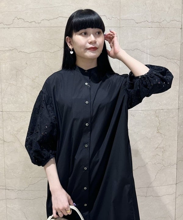 カワライさんの「BEAMS WOMEN｜【別注】TICCA / レース パフスリーブワンピース」を使ったコーディネート