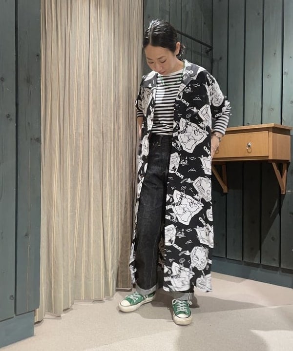 つぼさんの「BEAMS WOMEN｜BEAMS BOY / フライス 1cm ボーダー」を使ったコーディネート