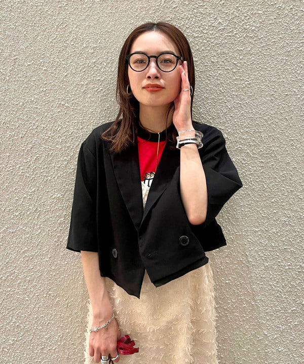 カタヤマ アヤさんの「BEAMS WOMEN｜noeyedia / メガネ ”NE-430”」を使ったコーディネート