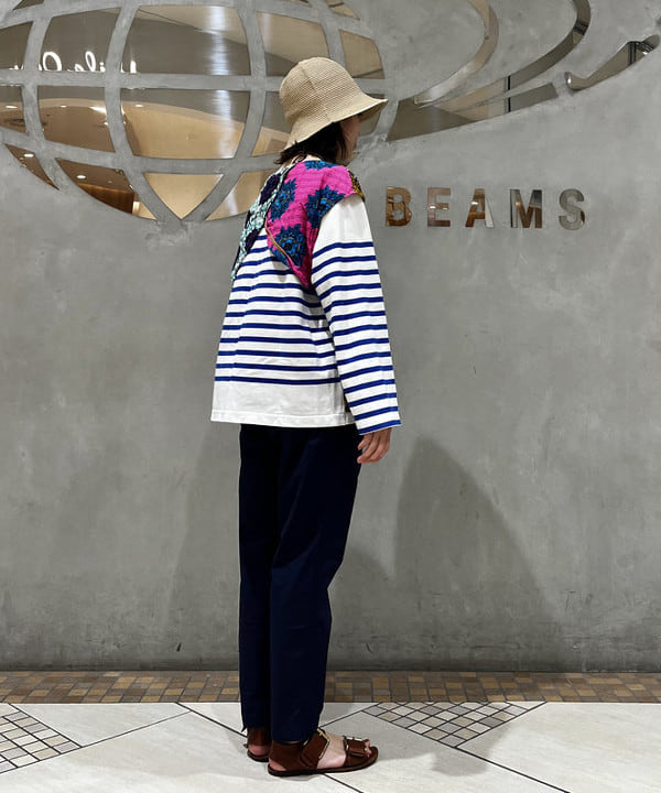 サワイさんの「BEAMS WOMEN｜ナバルボーダー ビッグ ボートネック カットソー」を使ったコーディネート