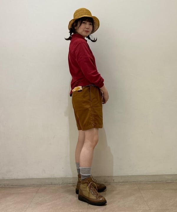 小原 もこさんの「BEAMS WOMEN｜【別注】Healthknit / ワッフル ボーダー Tシャツ」を使ったコーディネート